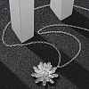 304 Stainless Steel Sunflower Pendant Cable Chain Necklaces for Women NJEW-R011-02P-1
