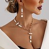 Alloy & Imitation Keshi Pearl Stick Pendant Necklaces for Women FS-WG12CEA-01-1