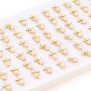 Flower Brass Natural Pearl Stud Earrings PEAR-N017-07E-5