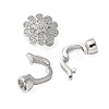 Brass Micro Pave Clear Cubic Zirconia Fold Over Clasps KK-P290-18P-3