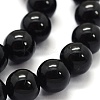 Natural Black Tourmaline Beads Strands G-G763-01-12mm-A-3