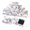 Square Marble Texture Cardboard Jewelry Ring Boxes CON-TAC0009-05A-1
