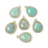 Natural Amazonite Faceted Teardrop Pendants G-I382-01G-01-1