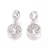 Brass Micro Pave Clear Cubic Zirconia European Dangle Charms OPDL-L016-10P-2