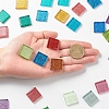 Square with Glitter Powder Mosaic Tiles Glass Cabochons DIY-P045-04B-4