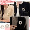 4Pcs 4 Styles Flower & Butterfly Plastic Imitation Pearl Beads Brooch JEWB-CJ0001-29-7