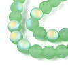 Frosted Imitation Jade Glass Beads Strands GLAA-T032-J8mm-MBB05-3