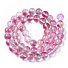 Transparent Spray Painted Glass Bead Strands X-GLAA-N035-03C-B04-2
