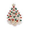 Christmas Tree Alloy Rhinestone Lapel Pins for Clothes JEWB-H033-08B-KCG-1