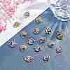 28pcs 7 colors Glass Connector Charms GLAA-PH0002-56P-7