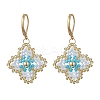 Handmade Glass Seed Beads Flower Leverback Earrings EJEW-MZ00578-01-2