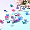 DIY Round Resin Beads and Acrylic Beads Jewelry Making Findings Kits DIY-FS0007-73-10