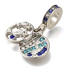 Rack Plating Alloy Rhinestone European Dangle Charms PALLOY-A009-02P-2