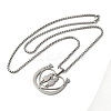 Non-Tarnish Horse Shoes with Couple 201 Stainless Steel Pendant Necklaces for Women and Men LS-NJEW-F324-04P-2