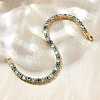 Brass Enamel Link & Charm Bracelets BJEW-Z094-02G-01B-3