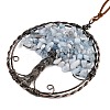 Brass & Natural Aquamarine Chips Pendant Decorations HJEW-Z007-05R-06-2