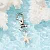 Synthetic Turquoise  Starfish Pendant Decorations HJEW-JM01580-02-2