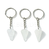Natural Quartz Crystal Cone Pendant Keychain G-Z033-01U-P-1