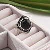 Natural Obsidian Adjustable Rings G-P560-03AS-13-3
