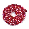 Opaque Solid Color Electroplate Glass Beads Strands EGLA-N013-P6mm-B07-2