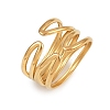 304 Stainless Steel Adjustable Open Cuff Rings for Women LS-RJEW-K299-02G-4