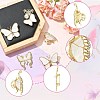 5Pcs 5 Styles Butterfly Alloy Rhinestone Brooches JEWB-CJ0001-33-3