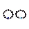 Handmade Evil Eye Lampwork with Glass Finger Rings for Couples RJEW-TA00231-2