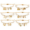 6Pcs 304 Stainless Steel Charm Bracelets BA2405-1-5
