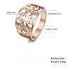 Flower Pattern Hollow Out 304 Stainless Steel Finger Rings FS-WGDCC5F-09-2