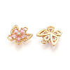 Brass Micro Pave Cubic Zirconia Charms KK-N262-111C-G-2