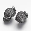 Brass Micro Pave Cubic Zirconia Charms ZIRC-F041-07B-1