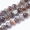 Round Natural Botswana Agate Bead Strands X-G-I166-02-6mm-2