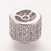 Brass Micro Pave Cubic Zirconia Beads ZIRC-L061-28P-1