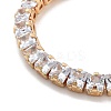 Brass Pave Clear Cubic Zirconia Square Box Chain Slider Bracelets BJEW-YWC0002-10B-G-2