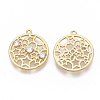 Brass Micro Pave Clear Cubic Zirconia Pendants KK-T051-10G-NF-2