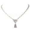 Alloy Tassel Pendant 304 Stainless Steel Paperclip Chain OT Necklaces NJEW-JN05879-2