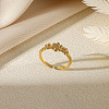 304 Stainless Steel Adjustable Cuff Rings for Women RJEW-B131-01B-2