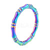 Ion Plating(IP) 201 Stainless Steel Bamboo Sticker Finger Ring for Women RJEW-N038-128M-1