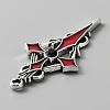 Jet Rhinestone Cross Pendatn with Red Enamel LS-ENAM-WH0001-06AS-03-3