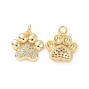 Rack Plating Brass Micro Pave Cubic Zirconia Charms KK-C008-36G-1