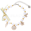 Adjustable Plastic Imitation Pearls Beads Pet Collars Necklaces AJEW-WH20017-48A-05-1