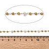Handmade 304 Stainless Steel ABS Plastic Pearl Beaded Oval Link Chains CHS-L032-01G-03-2