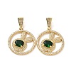 Brass Micro Pave Cubic Zirconia Pendants ZIRC-F134-26G-02-2