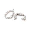 Rhodium Plated 925 Sterling Silver Fold Over Clasps STER-G038-04P-2