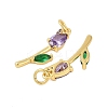 Rack Plating Brass Micro Pave Cubic Zirconia Pendants KK-R166-09G-06-3