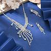 Fashionable Wedding Rhinestone Necklace and Stud Earring Jewelry Sets X-SJEW-R046-10-6