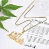 201 Stainless Steel Arabic Pendant Box Chain Necklaces for Women Men NJEW-R013-06G-1