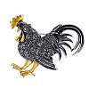 Rhinestone Rooster Brooch Pin ZODI-PW0001-123D-1