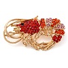 Animal Zinc Alloy Rhinestone Brooches LS-JEWB-R052-01G-1
