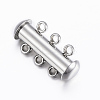 Tarnish Resistant 3-Strands 304 Stainless Steel Slide Lock Clasps LS-STAS-H402-35P-1